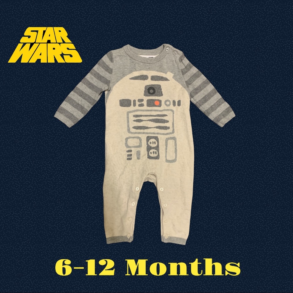 Star Wars Baby Gap R2D2 Unisex Infant Sweater Romper Bodysuit Cute Geek Chic